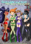 4girls alluring big_breasts breasts clothes dawn dawn_(pokemon) haruka_(pokemon) iris_(pokemon) kasumi_(pokemon) may may_(pokemon) misty multiple_girls pokemon tickle