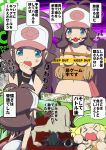  &gt;_&lt; 1boy 2girls angry ball_gag bdsm bee-j1 bel_(pokemon) beret blonde_hair blue_eyes blush bondage bound bowing brown_hair caution_tape closed_eyes comic elite_four female gag gagged giima_(pokemon) hair hat headgear highres keep_out makoto_daikichi male multiple_girls nude open_mouth out-of-frame_censoring partially_translated pokemon pokemon_(game) pokemon_black_and_white pokemon_bw ponytail ringed_eyes sex sweat tears text touko_(pokemon) translation_request white_(pokemon) 