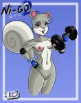  agent_s_(animal_crossing) animal_crossing anthro breasts excercise furry jackintaro pussy squirrel 