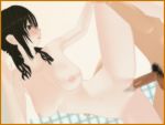  1girl 3d animated animated_gif black_hair bouncing_breasts breasts censored gif long_hair nipples nude penis physics pubic_hair pussy sex shower spread_legs vaginal 