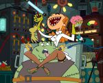 brain breasts cartoon_network curly_hair frankenstein&#039;s_monster green_eyes hourglass_figure izzy_(tdi) navel orange_hair owen_(tdi) sharp_teeth stitched stitched_together thick_ass thick_legs thick_thighs total_drama_island