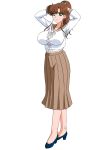  big_breasts bishoujo_senshi_sailor_moon breasts earrings glamour_works kino_makoto makoto_kino ponytail school_uniform skirt solo standing 