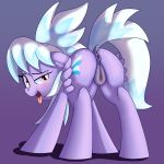  1girl anus ass cloudchaser cutie_mark female female_pegasus friendship_is_magic looking_at_viewer looking_back my_little_pony nude open_mouth pegasus pony presenting_hindquarters pussy standing tail tongue tongue_out wings 