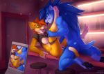  1boy 1girl anthro big_breasts breasts ear_piercing female furaffinity furry hetero interspecies k2_(character) male male/female medium_breasts nude sex vaginal vaginal_penetration wolfy-nail zing_(character) 