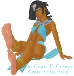 2016 abs after_transformation alluring alternate_eye_color alternate_hair_color alternate_skin_color anklet arm_support arms bare_arms barefoot bedroom_eyes black_hair blackwashed blue_clothing blue_nails brown_eyes chrisfclarke cleavage countershade_feet countershade_hands dark-skinned_female egyptian erect_nipples_under_clothes eyeshadow female_abs female_focus female_only gold_bracelet gold_panties hair_rings halter_top hands insanely_hot legs light_palms light_soles lips lipstick looking_at_foot midriff nail_polish navel nintendo nipples_visible_through_clothing palm/sole_countershade pokies princess_rosalina race_change ring rosalina self_upload sexy_pose sitting_on_floor soles star_earrings super_mario_bros. tan tan_skin teeth thighs toes transformation underbutt upskirt