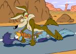  anal bird canine looney_tunes male_only outdoors public road road_runner roadrunner sex tied warner_brothers wile_e._coyote yaoi 