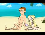beach casual_nudity dawn_(tdi) duo full_body nude ocean scott_(tdi) tagme total_drama_island