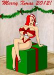 big_breasts breasts christmas_outfit holidays jessica_rabbit omicron654 present red_hair smile who_framed_roger_rabbit