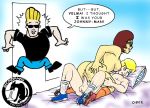anus ass ass_grab breasts cartoon_network cowgirl_position crossover erect_nipples erection hairless_pussy johnny_bravo johnny_bravo_(character) jonny_quest jonny_quest_(character) nipples nude penis pussy scooby-doo sickdawg_productions spread_legs sunglasses vaginal velma_dinkley