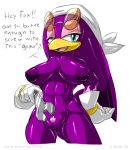  abs areola avian big_breasts bird breasts english_text erect_nipples female gblastman huge_breasts nipples nude pussy sega sonic_(series) sonic_riders swallow_(bird) text wave_the_swallow wrench 