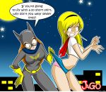  2girls batgirl dc female jago_(artist) supergirl superman:_the_animated_series upskirt 