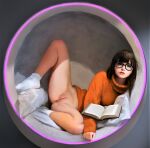  anus ass bottomless glasses no_panties scooby-doo shaved_pussy socks spread_legs sweater thighs velma_dinkley 