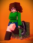  1girl 1girl 1girl 3d biting_tongue breasts clothed clothed_breasts clothing female_only iamcringe irene_cream looking_at_viewer minecraft mineimator solo_female sweater tongue tongue_out 