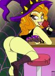  1_girl 1girl 2020 adagio_dazzle adagio_dazzle_(eg) ass bare_ass bare_shoulders bent_over boots bottomless corset equestria_girls female female_only friendship_is_magic halloween halloween_costume hat looking_at_viewer my_little_pony no_panties partially_clothed presenting_hindquarters pussy solo 