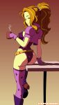  1girl adagio_dazzle adagio_dazzle_(eg) ass boots equestria_girls female_only fingerless_gloves friendship_is_magic leotard looking_at_viewer my_little_pony partially_clothed rambon7 stockings 