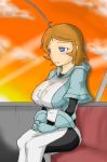 angie_(pokemon) blue_eyes breasts huge_breasts orange_hair pokemon pokemon_(anime) pokemon_(game) team_plasma team_plasma_grunt vhd2id