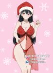  1girl 1girl 1girl alluring big_breasts black_hair blush breasts christmas christmas_clothing christmas_headwear christmas_lingerie christmas_outfit cleavage ear_piercing earrings english english_text female_only hair hat headwear hips lace lace-trimmed_panties lace_trim lingerie long_hair mature mature_female mature_woman milf nail_polish nails nightgown panties pegasusarts red_eyes red_nail_polish red_nails red_panties santa_hat solo_female spy_x_family text thighs yor_briar 