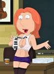  breasts crop_top erect_nipples family_guy lois_griffin miniskirt no_panties see-through shaved_pussy stockings thighs 