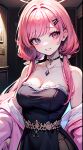  ai_generated essievt fanart pink_hair two_tone_eyes vtuber 