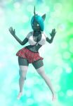  1girl 3d abstract_background animated anthro black_body dancing eqamrd female female_only furry green_eyes green_hair green_tail loop my_little_pony my_little_pony:_friendship_is_magic nipple_outline plaid_skirt queen_chrysalis queen_chrysalis_(mlp) schoolgirl short_playtime skirt stockings tagme tail video webm white_stockings 