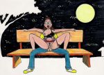 big_breasts colored_pencil_(medium) edithemad girl_on_top glasses outdoor_sex outside pubic_hair reverse_cowgirl_position spread_legs tina&#039;s_pals tina_(tdm) turma_da_monica vaginal