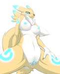  1_anthro 1_female 1_girl 2013 3_fingers alternate_color alternate_version anthro anthro_canine anthro_fox bioluminescence black_nose black_sclera blush breasts canine chest_tuft claws clitoris cute cyan_nipples digimon female female_anthro female_anthro_fox female_only female_renamon fox from_below furry glowing green_eyes looking_at_viewer looking_down low-angle_view nipples nude plain_background pussy pussy_juice redwolfxlll renamon simple_background socks_(marking) solo spread_legs spreading standing tail toei_animation two_tone_fur vixen white_background white_fur worm&#039;s-eye_view yellow_fur 