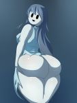 1girl artist_signature ass ass_lift big_ass breasts ghost hb-viper huge_ass humanoid long_hair looking_at_viewer nipple_bulge pale_skin presenting spooky&#039;s_house_of_jump_scares spooky_(shojs) thick_thighs
