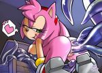  amy_rose anal_insertion heart open_mouth sega sonic_(series) tentacle vaginal_insertion 