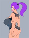  ass erect_nipples futurama huge_breasts lingerie ponytail see-through thighs turanga_leela 
