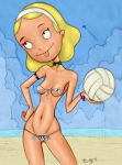  beach bikini blonde_hair bracelet class_of_3000 fluffy fluffy_(artist) jewelry madison_spaghettini_papadopoulos ocean side-tie_bikini solo sr string_bikini volleyball 