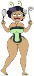 amphibia big_breasts marcy_wu naked_apron personification_of_metamorphosis tight_clothing