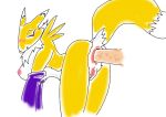  1_anthro 1_female 1_female_anthro 1girl anal anal_penetration anthro anthro_canine anthro_fox anthro_vixen arm_warmers bent_over blush breasts canine detached_sleeves digimon disembodied_penis erection female female_anthro female_anthro_fox female_renamon fox from_behind fur furry mostly_nude nipple penis pussy raised_tail renamon sex standing tail toei_animation vixen white_fur yellow_fur 
