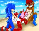 1boy 1boy2girls 2_girls anal anal_fingering animal_ears anthro anthro_only anus archie_comics artist_request barefoot beach bisexual bisexual_female breasts cum feet ffm_threesome fingering furry male/female nipples nude ocean oral outside penis pussy pussylicking sally_acorn sega sex shoes soles sonic sonic_the_hedgehog spread_legs spread_pussy tail vaginal yuri