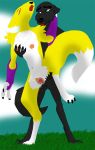1_female 1_female_anthro 1_male 1_male_anthro 1boy 1girl 2_anthros 3_fingers 3_toes 4_toes anthro anthro/anthro anthro_canine anthro_fox anthro_vixen arm_warmers canine cum cum_in_pussy detached_sleeves digimon erection female female_anthro female_anthro_fox female_renamon fox from_behind fur furry grass male male/female mostly_nude nipples nude one_leg_up open_mouth outdoor penis_in_pussy renamon sex spread_legs standing testicles toei_animation vaginal vixen white_fur yellow_fur