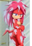  1girl anthro archie_comics ass bbmbbf breasts echidna furry lara-su long_hair mobius_unleashed nipples nude palcomix pussy red_hair sega shower smile soap sonic_(series) sonic_the_hedgehog_(series) 