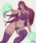  arttoru athletic_female dc_comics red_hair sole_female starfire stockings teen_titans thick_thighs 