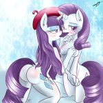 2_girls 2girls anthro ass breasts candy chocolate cl*one clone clonecest cute cutie_mark duo equine eyelashes female female_only friendship_is_magic furry horn horse mlp my_little_pony pony purple_hair rarity_(mlp) tail unicorn yuri