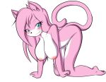  1girl anthro blue_eyes breasts cat_ears cute furry looking_at_viewer pink_hair tail vg_cats 