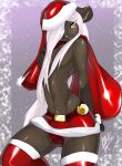 1boy acacia bulge christmas christmas_outfit crossdressing feline furry girly male male_only miniskirt original peritian santa_hat solo_male stockings topless trap wombat