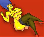  ass huge_breasts marge_simpson nipples nude stockings the_simpsons thighs 