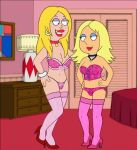 american_dad blonde blonde_hair cleavage crossover family_guy francine_smith frost969 make_over_meg meg_griffin