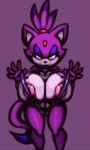  amber_eyes anthro areola big_breasts blaze_the_cat breasts cat cleavage erect_nipples feline female furry huge_breasts looking_at_viewer nipples sega skimpy solo sonic_(series) swimsuit thecon 