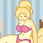 ajin animated bed big_breasts breasts cute female furry gif lingerie topless undressing 