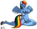 alpha_channel areola arms_behind_back bikini blue_eyes blue_fur breasts cutie_mark equine female friendship_is_magic hasbro hooves horse huge_breasts looking_at_viewer my_little_pony pegasus plain_background pony rainbow rainbow_dash rainbow_pattern roman_numerals skimpy smile solo ticklishways transparent_background wings zack_dragon zackdragon_(artist) zp92
