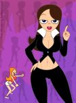 big_breasts candace_flynn cleavage dancing fitzoblong_(artist) looking_at_viewer navel phineas_and_ferb vanessa_doofenshmirtz