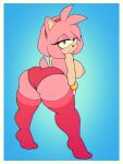  amy_rose ass blush breasts rear_view smile 