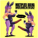  breasts bulma bunny_ears bunnysuit doomshaman dragon_ball dragon_ball_z futanari hair intersex purple_eyes purple_hair 