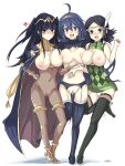 1girl 3_girls :d areola autoarousal big_breasts black_hair blue_eyes blue_hair blush bodystocking bodysuit breast_press breasts cape colored_pubic_hair covered_navel daughter echizen_(hvcv) fire_emblem fire_emblem:_kakusei garter_belt girl_sandwich group_comparison high_heels high_resolution light-skinned lingerie long_hair looking_at_viewer lucina milf mother_&amp;_daughter multiple_girls navel nipples noire_(fire_emblem) open-mouth_smile open_mouth panties pubic_hair puffy_areolae pussy sallya_(fire_emblem) sandwiched shoes smile stockings take_your_pick two_side_up uncensored underwear vaginal_juices 