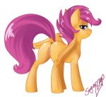anus ass equine female friendship_is_magic horse looking_back my_little_pony pony pussy ratofdrawn scootaloo smile smirk sugar_cup sugarcuppony transparent_background wings