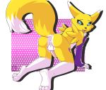  1_anthro 1_male 1boy 3_toes all_fours anthro anthro_canine anthro_fox anus ass blue_eyes blush canine cute detached_sleeves digimon erection fox fur furry glove happy kneeling looking_at_viewer looking_back male male_anthro male_anthro_fox male_only male_renamon mostly_nude nude open_mouth penis raised_tail renamon rubber solo sweetsushi tail testicles toei_animation white_fur yellow_fur yin_yang 